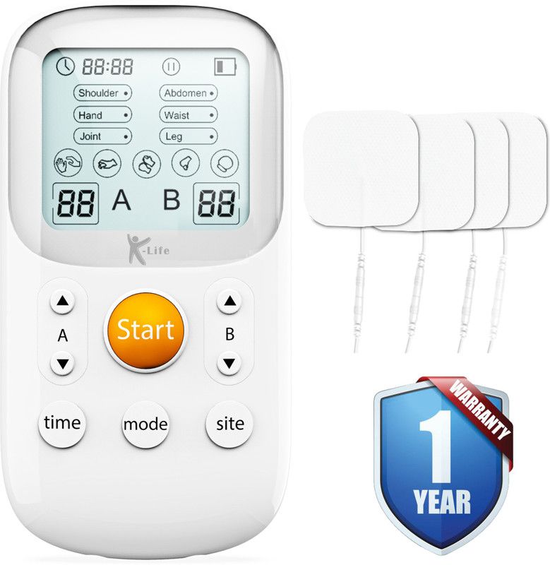K-life Model TTD-101 Tens Therapy electronic Nerve Stimulation machine Physiotherapy Digital Pulse Massage Device For body pain relief electrotherapy For Men & Women Massager  (White)