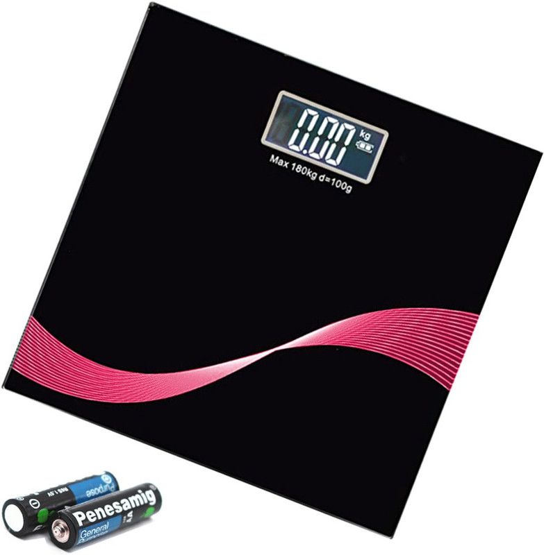 HRH Personal Body Weighing Scale,ABS Electronic Bathroom Scales Weighing Scale  (Black)
