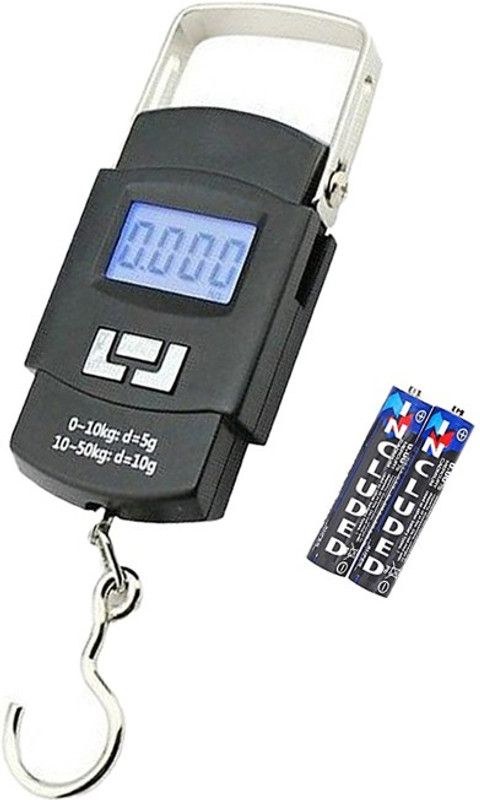 Kelo Portable Hanging Luggage Weight Machine Digital for Weighing Household Items i.e. Waste Newspaper, Gas Cylinder , disposal etc Capacity 50Kg /81/UKe Weighing Scale  (Black)