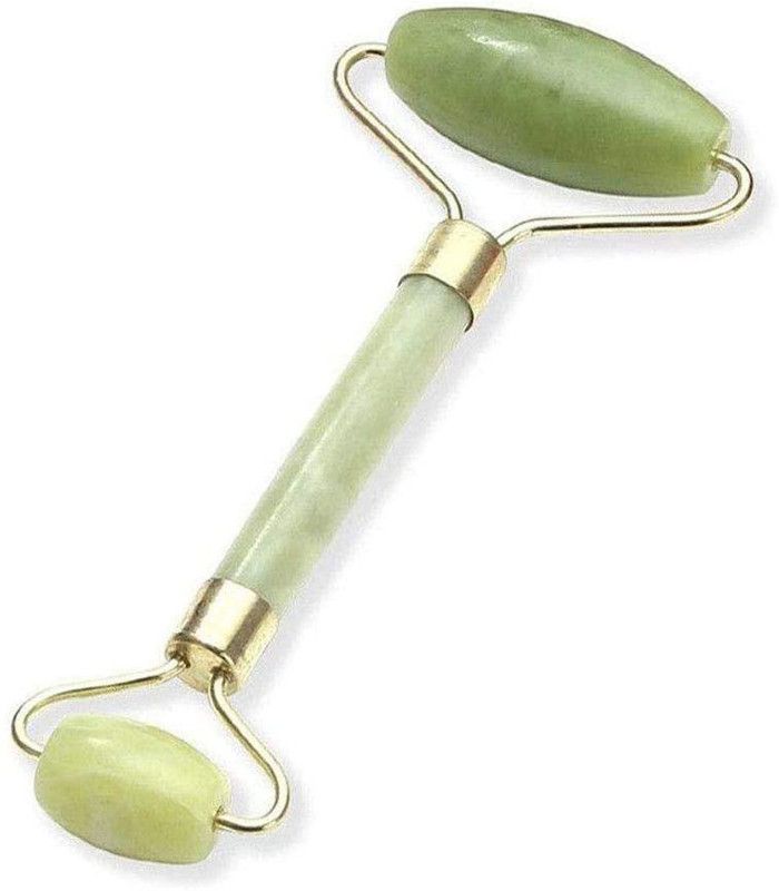NIMIT SALES NM_FRU01 Jade Roller Facial Massager || Natural Massage || Stone Anti Aging Manual Massage Tool || Treatment Therapy Roller Brightens Skin || Fights Wrinkles Massager  (Green)