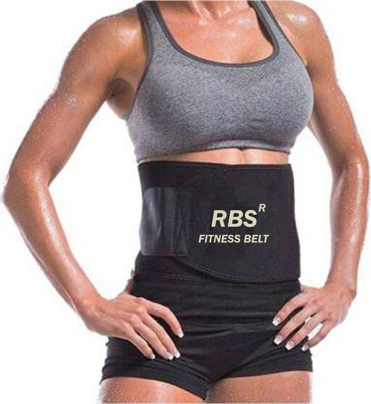 RBS New (FREE SIZE) Sweat Slim Belt for Fat Burning | Slimming Belt | Tummy Trimmer Exerciser | Waist Trainer for Men and Women Slimming Belt  (Black)