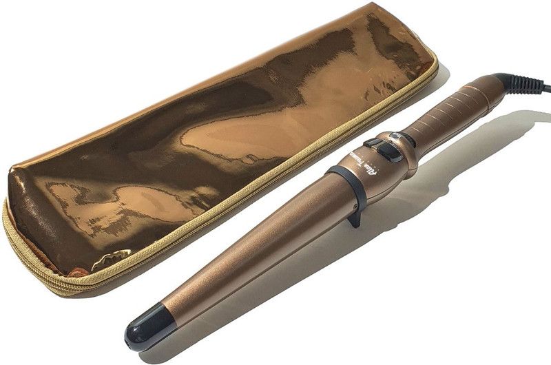 Alan Truman Gold Ceramic Hair Wand - Large (32-19mm) Electric Hair Curler  (Barrel Diameter: 25 mm)