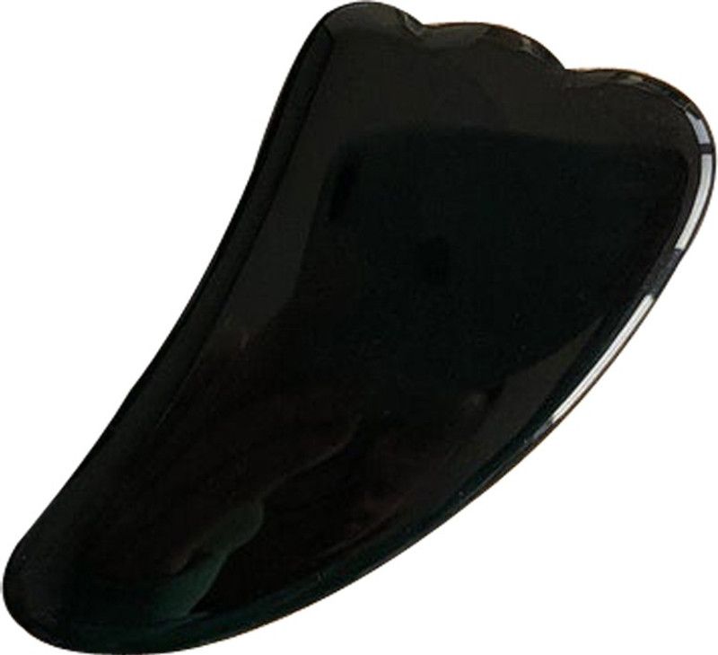 pinkcity creation BULK-A21 Scraping Facial Massage Tools, Crystal Jade Guasha Stone Board for SPA Acupuncture Therapy Trigger Point Treatment(Black Obsidian) Massager  (Black)