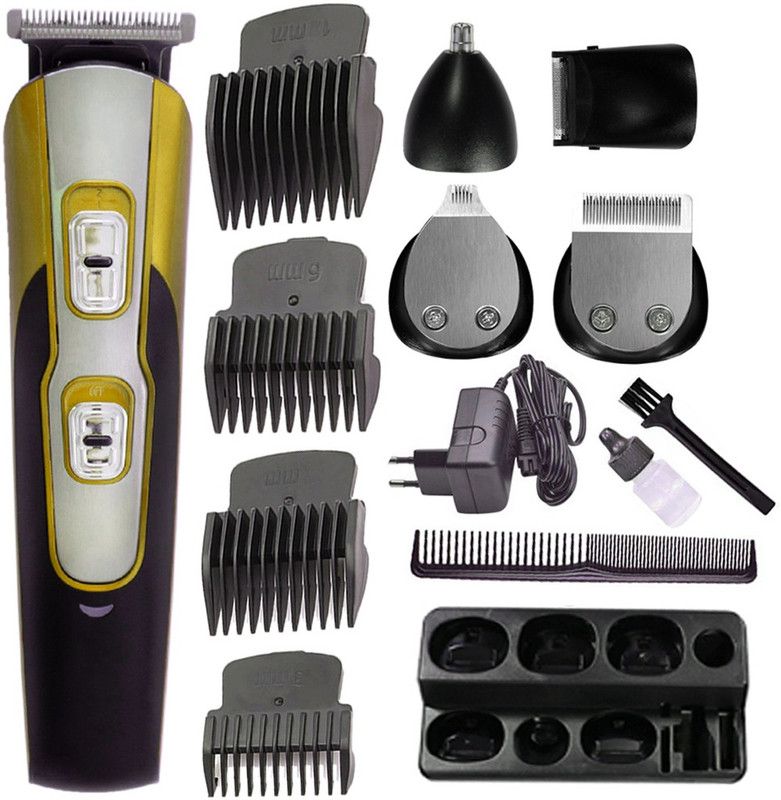 QMN Multi-function Cordless 10 in 1 Trimmer Hair Cutting Groomer Kit Electric Clipper Trimmer 120 min Runtime 6 Length Settings  (Multicolor)