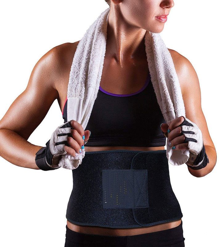 APPGEN New Quality {FREE SIZE} Waist Trimmer Belt Slimming Neoprene Ab Belt Slimming Belt  (Black)
