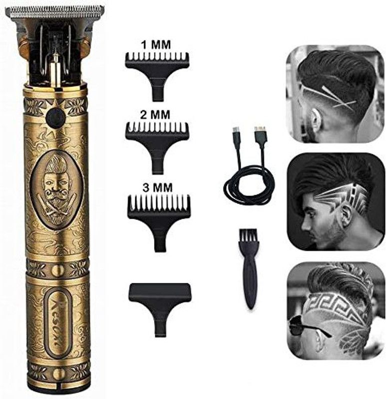 KABEER ENTERPRISES Professional MaxtopT99 Rechargeable Cordless Electric Blade Beard Trimmer KE45 Runtime: 120 min Trimmer for Men & Women  (Gold)