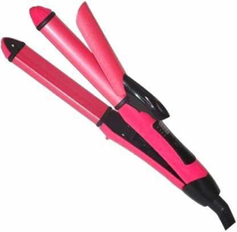 GOLDFINCH 2 in 1 Hair Straightener Curler Ceramic Plate Hair Curler for Women (Pack of 1) 2 in 1 Hair Straightener Hair Straightener  (Multicolor)