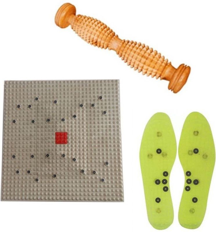 NP NAVEEN PLASTIC KI-817 Acupressure Mat With Wonder Shoe Sole And Foot Roller Combo Kit Massager  (Multicolor)