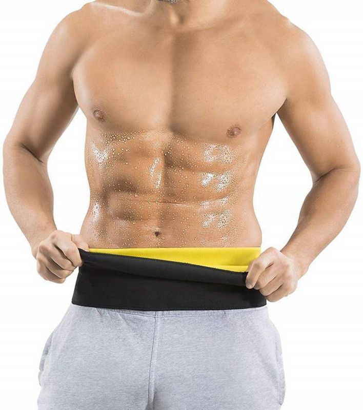 RBS 100 % Genuine Soft Slim Sweat Belt for Men & Women (Burn Calories & Support Abdomen Muscles) "3XL" (Black, Yellow) Slimming Belt  (Black)