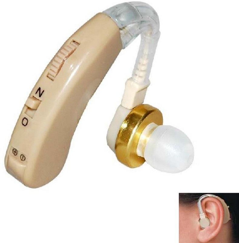 NSC Sound Enhancement Wired Box F138 with 6 German Batteries In the Ear Hearing Aid  (Beige)