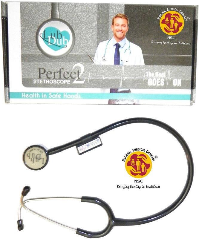 NSC Perfect 2 Acoustic Stethoscope  (Black, Grey)
