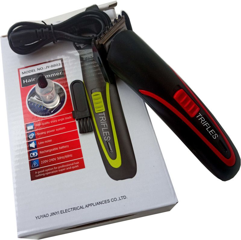 Trifles RECHARGEABLE CORDLESS HIGH POWER SHARP RAZOR HAIR CUTTER SHAVING MACHINE Trimmer 45 min Runtime 1 Length Settings  (Red)