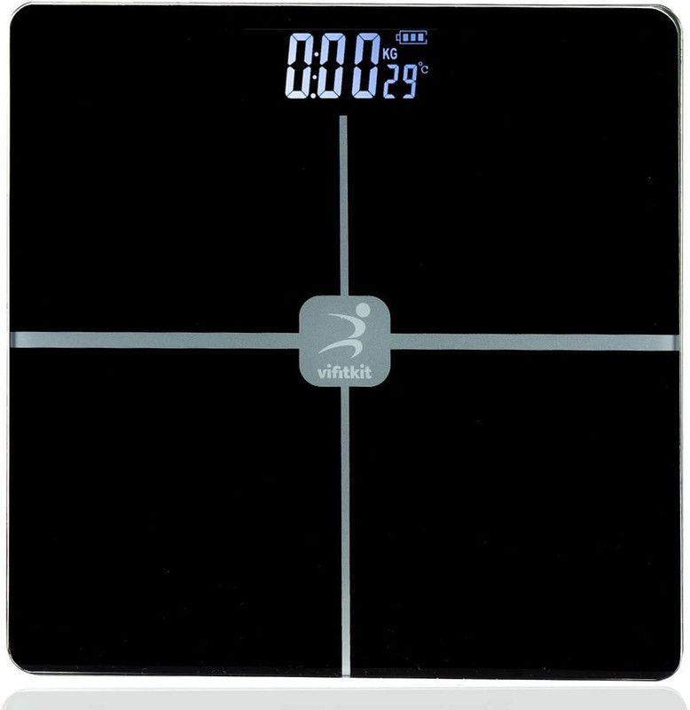 VIFITKIT Digital Weight Machine with LCD Display & Step-on Technology (Excluded Battery) Weighing Scale  (Black)