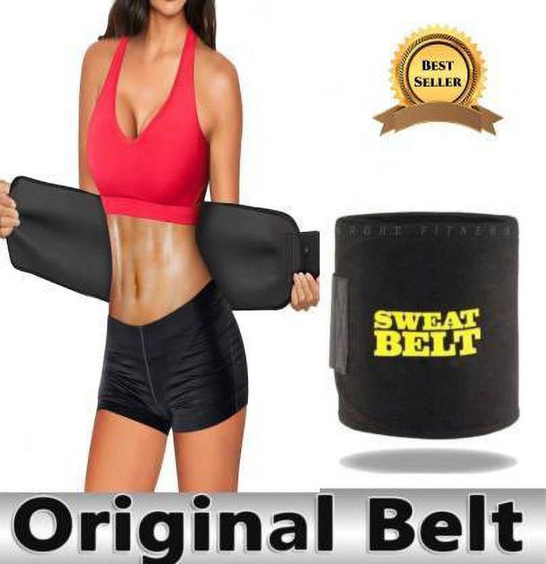 AJROBE Hot Shaper Sweat Slim Belt Free Size for Man and Women Fat Burning belt Slimming Belt  (Black)