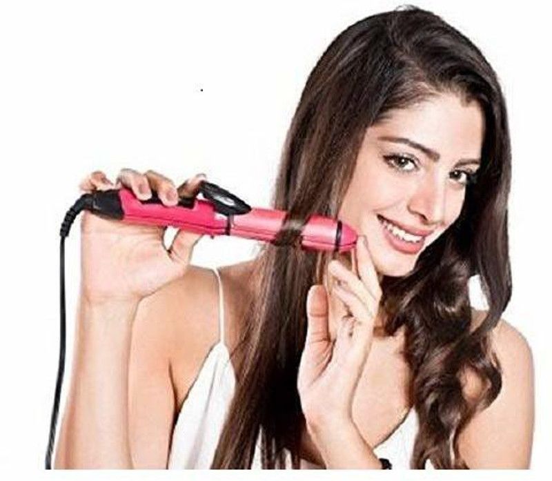 MOONZA Straightener Hair Comb Hair Straightener 2 in 1 Hair Straightener NHC 2009 Hair Straightener Hair Straightener Hair Straightener Hair Curler & Straightener / Hair Styler 2 in 1 Hair Straightener Hair Straightener Hair Straightener  (Pink)