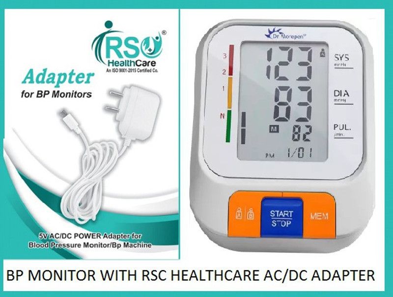 Dr. Morepen 14 Morepen BP-14 BPOne Bp Monitor WITH Rsc Healthcare AC/DC Adaptor For Home Used Bp Monitor  (White)