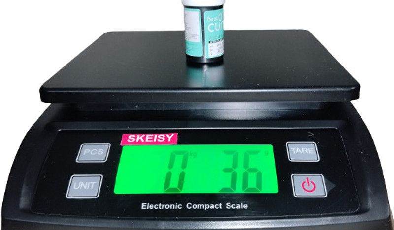 Skeisy SF-802 STEEL PLATE WEIGHING MACHINE AND RECHARGEABLE BATTERY Weighing Scale  (Black)