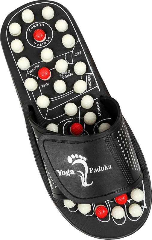 jasvi X24Q (Size-05) Acupressure Yoga Slippers Massager  (Black)