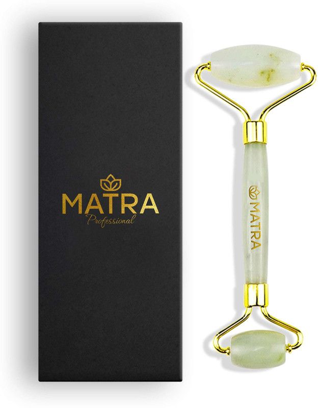 Matra Jade Stone Facial Massage Roller for Face Toning Professional Jade Roller Face Massager for Face, Neck, Eyes | Natural Massager  (Green)