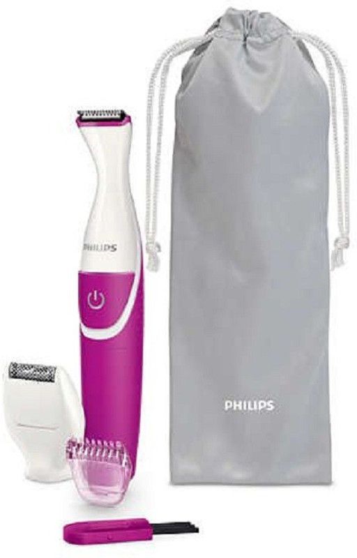 PHILIPS Bikini Trimmer BRT382/15 Trimmer 30 min Runtime 4 Length Settings  (Pink, White)