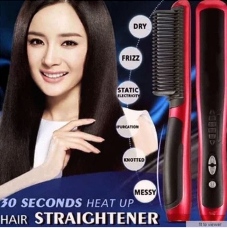 KANCHA HAIR STRAIGHTENER HQT-908A RED 014 Hair Straightener Brush  (Red)