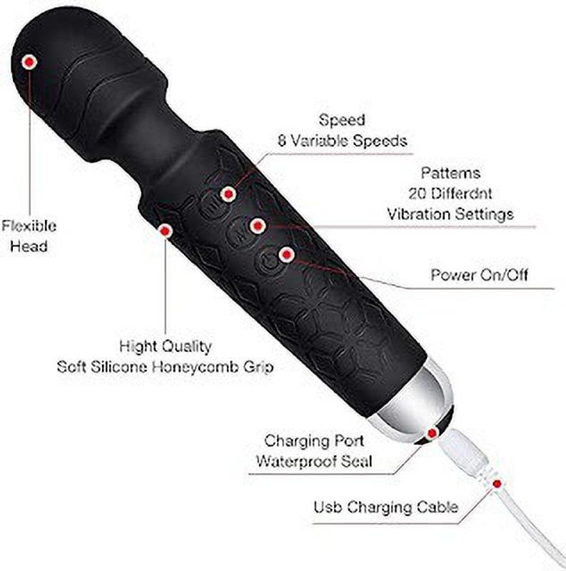 MUSLEK Handheld Wand Massager Vibrator M105 Personal Body Wand Massager Vibrator Mini Handheld Rechargeable Waterproof M105 Massager  (Black)