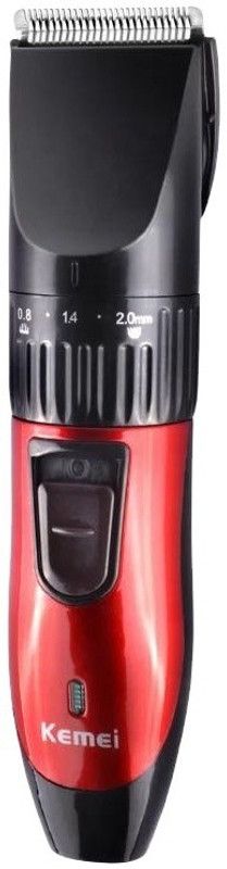 QUALX KEMEI KM -730 Hair Trimmer Runtime: 40 min Trimmer for Men  (Red)