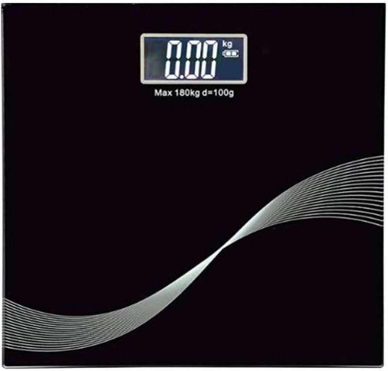 Wallcartz Electronic Thick Tempered Glass LCD Display Digital Personal Weighing Scale  (Black)