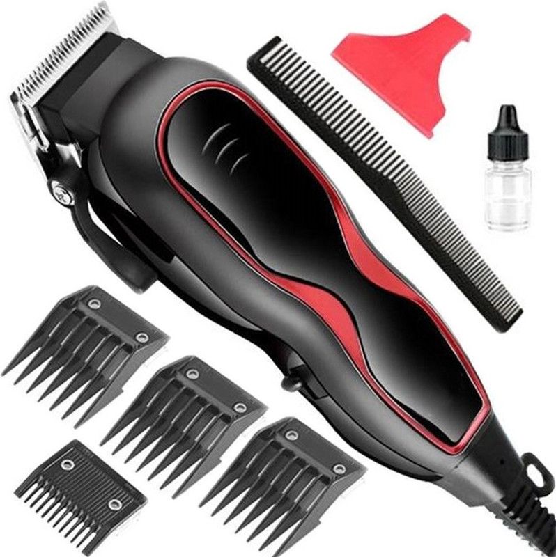 K EMEY Professional man corded heavy duty hair trimmer electric barber saloon hair shaving kits for man woman Trimmer 0 min Runtime 4 Length Settings  (Multicolor)