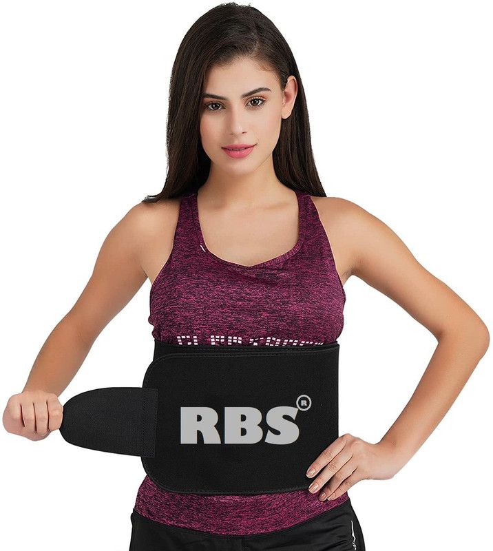 RBS New Premium Quality (L SIZE) Waist Trimmer Shaper For Men & Women Exercising Trainer Neoprene Sauna Sweat men and women Slimming Belt  (Black)