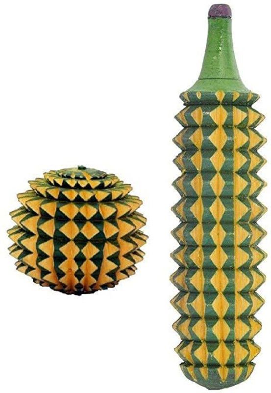 Shine Shopping Colourful Acupressure Wooden Karela Ball Combo Massager - 1 Ball 1 Karela Wooden Karela Ball Combo Massager - 1 Ball 1 Karela Massager  (Multicolor)