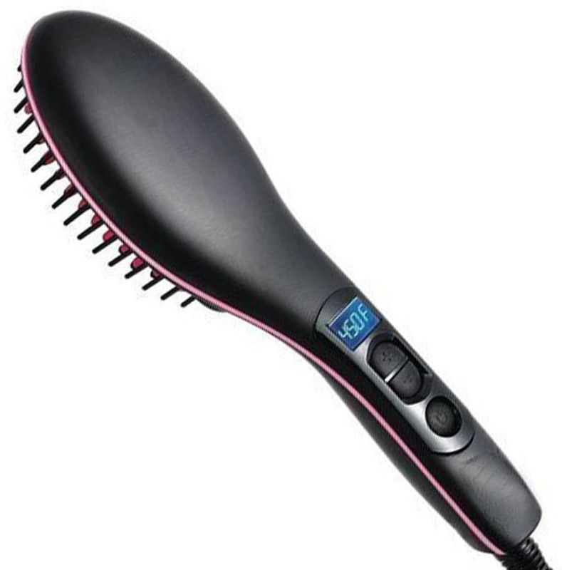 RFT 4 Heat Settings Silk Smooth Professional Ceramic Anti-Static Hair Styling 45W Travel Friendly Brush Hair Straightener (2 Year Warranty) XG Hair Straightener Brush  (Multicolor)