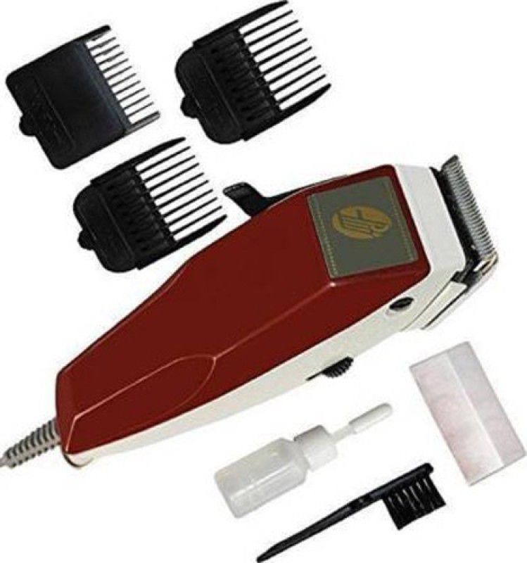 Coverbrown Professional RF-666 Heavy Duty Electric Hair Clipper for Men & Women Trimmer 0 min Runtime 4 Length Settings  (Red, Black)