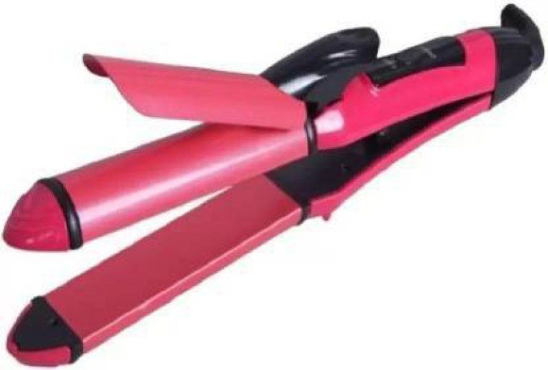 Axxel 2 in 1 Electric Hair Curler and Hair Straightner Hair Straightener  (Pink)