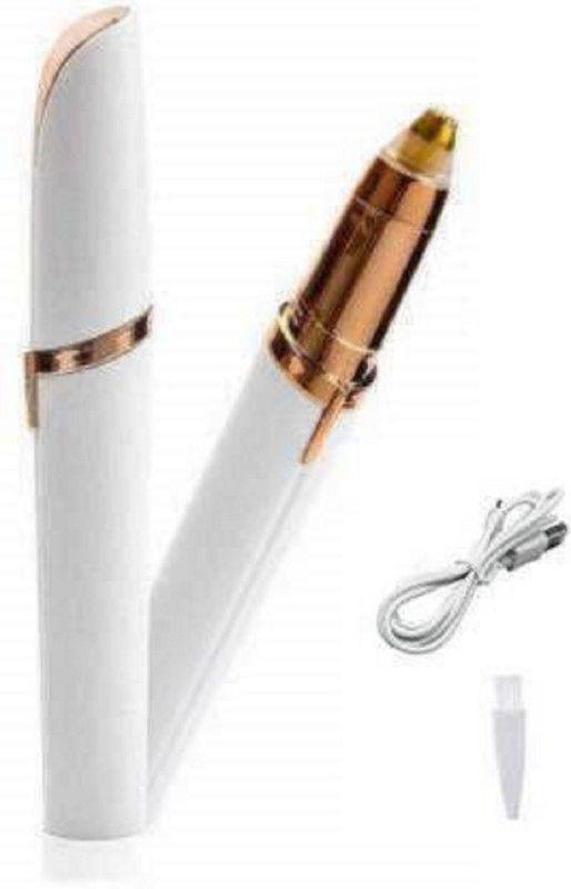 ANTONIS Eyebrow, Upper Lip, Nose, Face, Underarms, Unwanted Body Hair Remover Trimmer 90 min Runtime 0 Length Settings  (White, Gold)