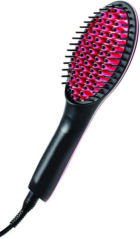 saluna Simply Straight Fast Ceramic Brush with LCD Display Women's Simply Straight Fast Electric Hair Straightener Ceramic Brush with LCD Screen, Temperature Control Display Hair Straightener Brush  (Multicolor)