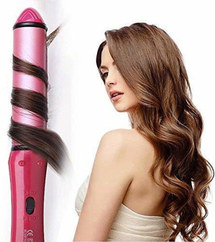SKYZONE 2 In 1 Hair Beauty Set Curl & Straight 2 In 1 Hair Beauty Hair Straightener  (Pink)