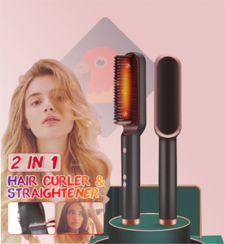 FINCH Hair Straightener Comb for Women & Men Hair Style PR-020 Hair Straightener Brush  (Multicolor)
