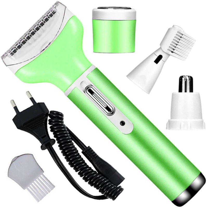 KEEMIIE H Lady 4in1 Rechargeable Washable Nose Eyebrow Trimmer Shaver Painless Epilator Cordless Epilator  (Green)