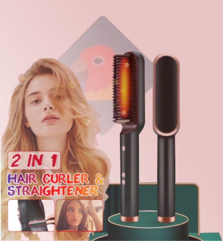 FINCH Hair Straightener Comb for Women & Men Hair Style PR-019 Hair Straightener Brush  (Multicolor)