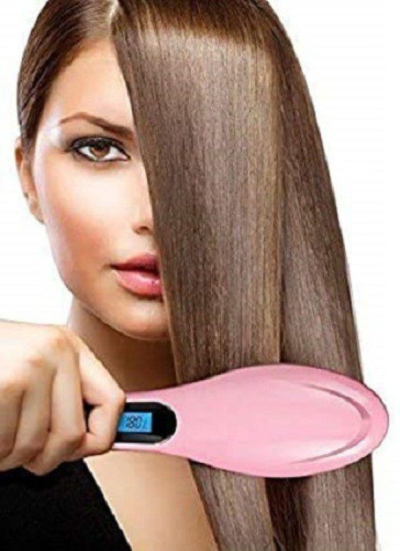 Twixxle VII-37LO-Electric Digital Fast Hair Straightener Comb Hair Straightener Brush  (Elentra Pink)