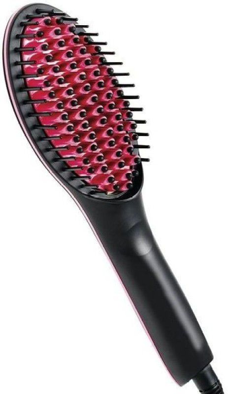 DEAGAN Simply Straight Ceramic Brush Hair Straightener Brush Hair Straightener  (Black)
