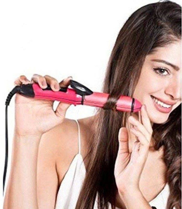 Xydrozen ®N-1818 Hair Straightener and Curler Iron Machine (Pink) - 17033SH Electric Hair Curler  (Barrel Diameter: 50 mm)