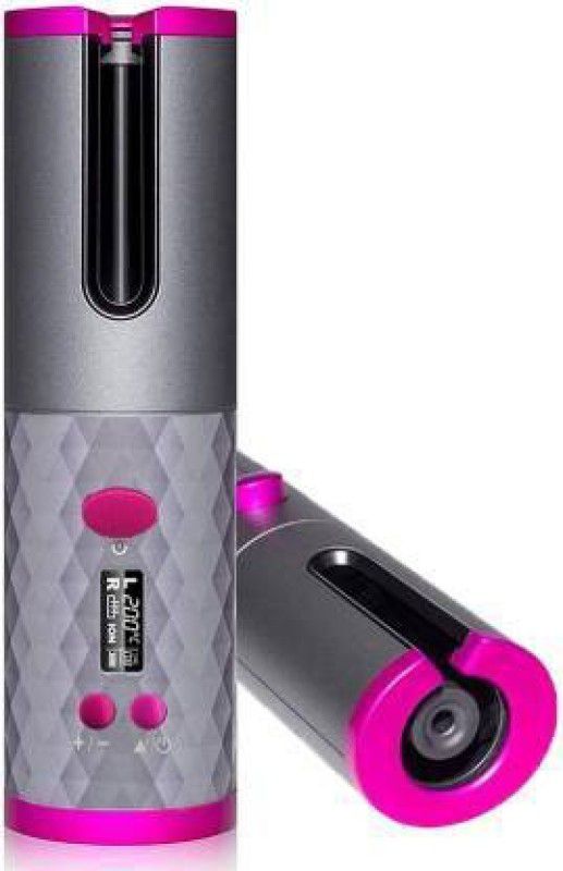 SSVL USB Rechargeable Automatic Wireless Electric Hair Curler L/R Rotating Curler,Cordless Auto Curler 300F-390F Temperature Control Full Anti-scalding, Curls or Waves Anytime Electric Hair Curler  (Barrel Diameter: 6 cm)
