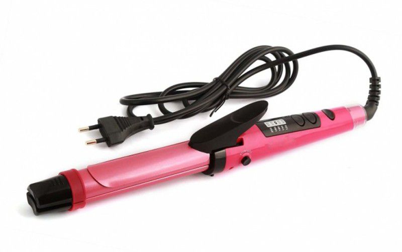NVA NHC-1898SC NHC-1898SC 3 in 1 Hair Straightener set with 5 level temperature (Pink) Hair Curler  (Pink)