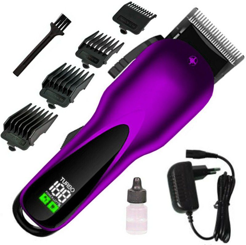 KMI Fastest High Quality Rechargeable Professional electric hair clipper LCD display Body Groomer 210 min Runtime 3 Length Settings  (Multicolor)
