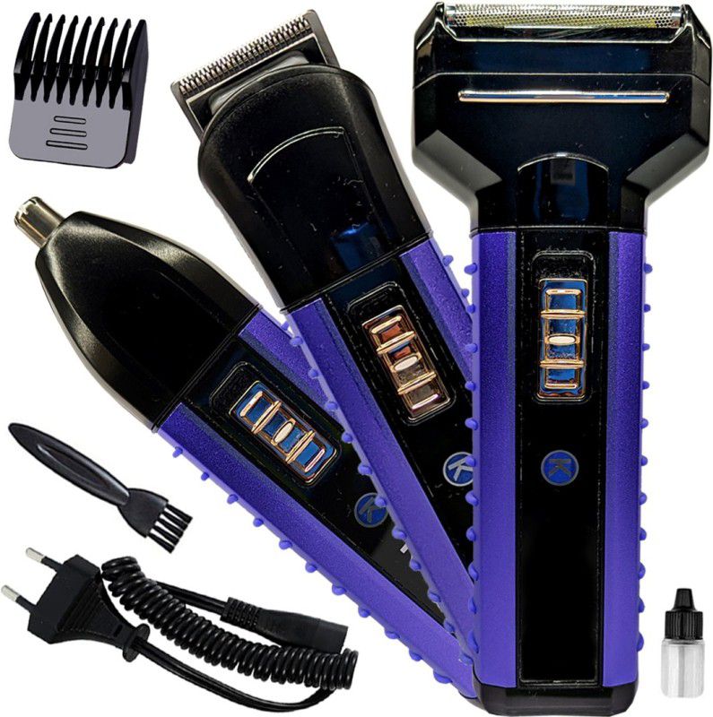 GIE H Waterproof Rechargeable Hair Clipper 3in1 Professional 3mm-9mm Trimming Ranger Fully Waterproof Body Groomer 120 min Runtime 3 Length Settings  (Multicolor)