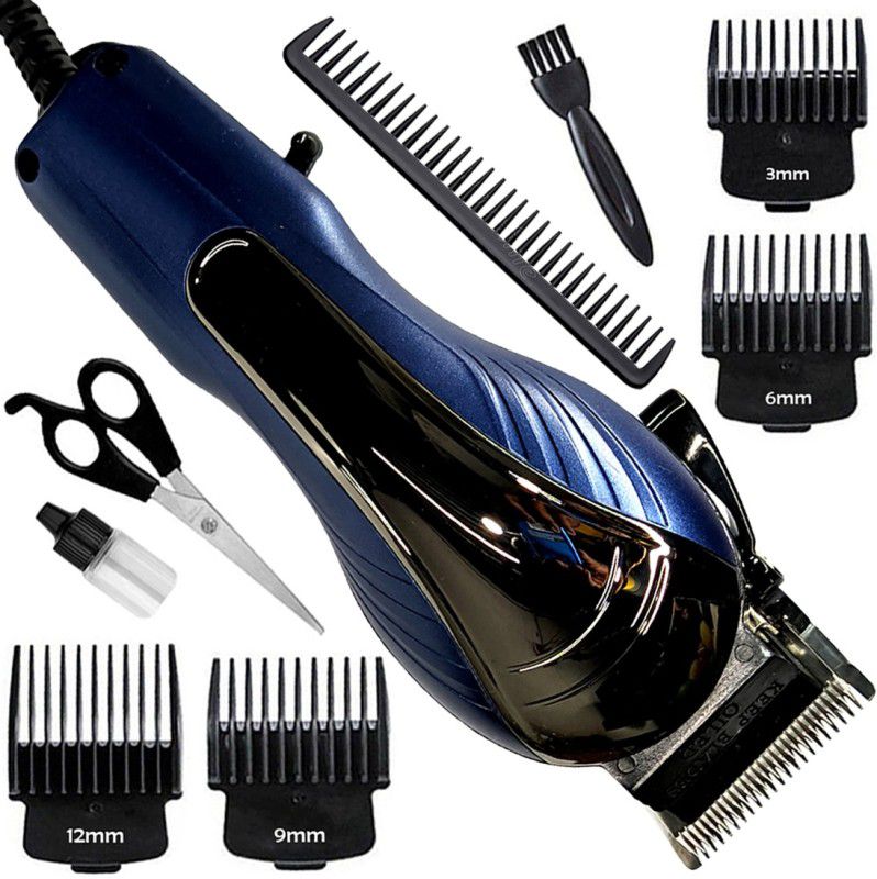 QGS Corded Electric Waterproof Professional Hair Clipper Beard Mustache Trimmer 8407 Body Groomer 90 min Runtime 9 Length Settings  (Multicolor)