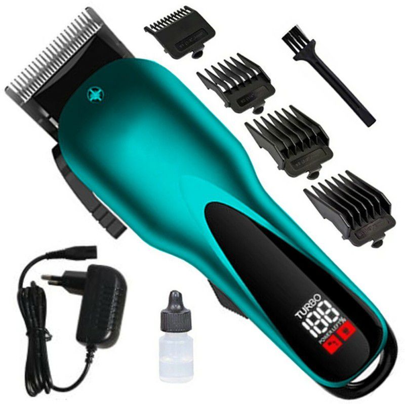 KMI High Quality Rechargeable Professional electric hair clipper LCD display Body Groomer 250 min Runtime 3 Length Settings  (Multicolor)