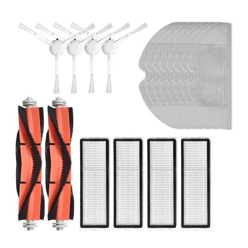 Washable Vacuum Cleaner Accessories for Xiao1C Robot Vacuum Mop Roller Side Brush Hepa Filter Mop Cloth Parts Kits-as shown